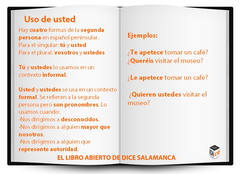 Libro abierto de DICE 87: uso de usted